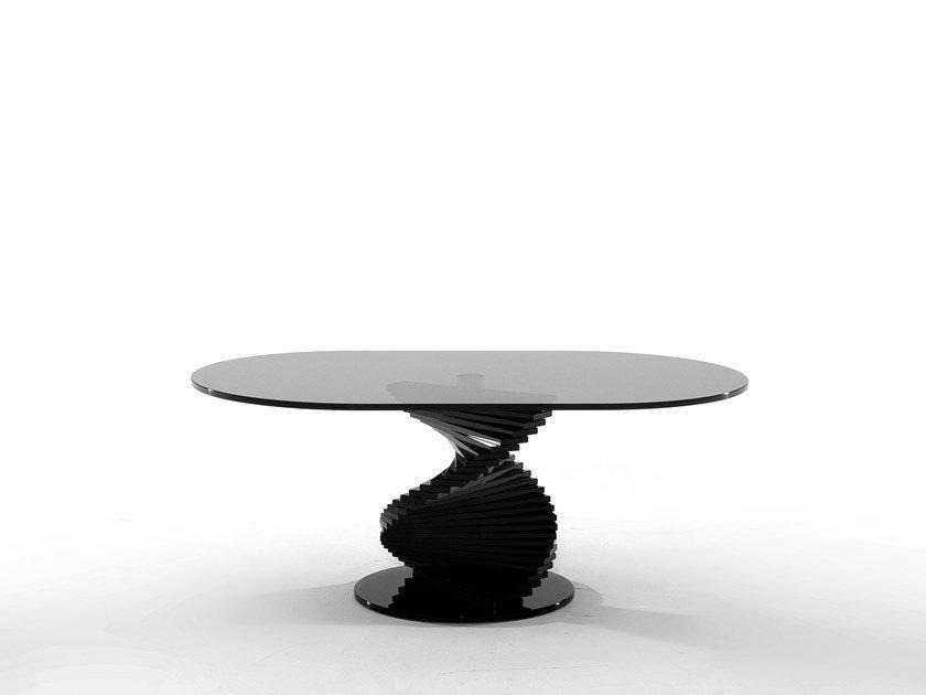 ARIEL Oval glass coffee table