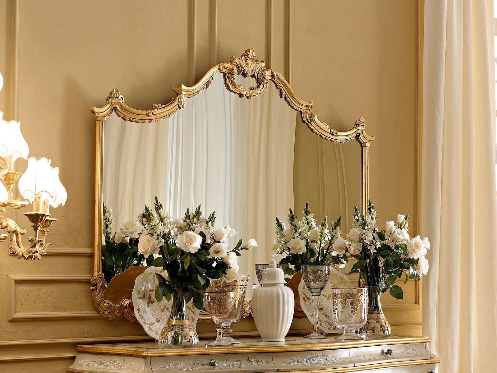 OPERA Wall-mounted gold leaf mirror