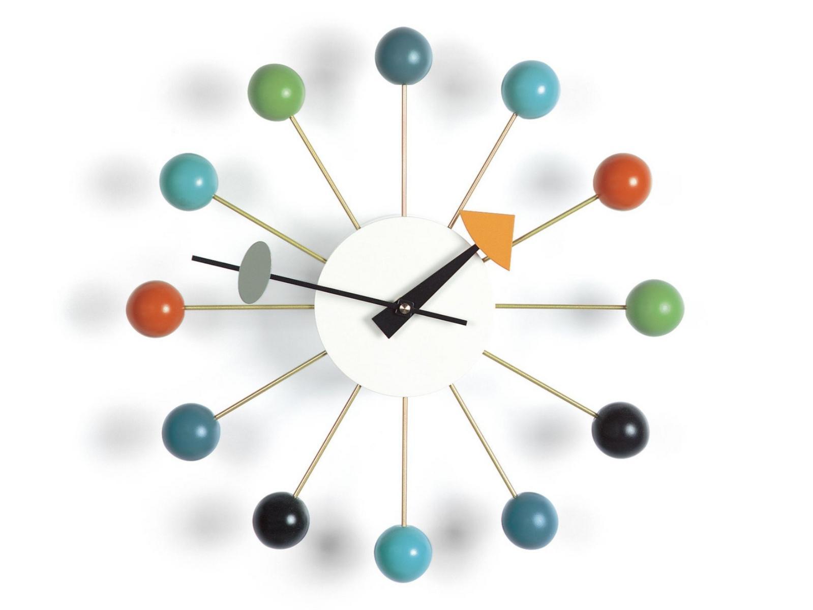 BALL Wooden and metal wall clock