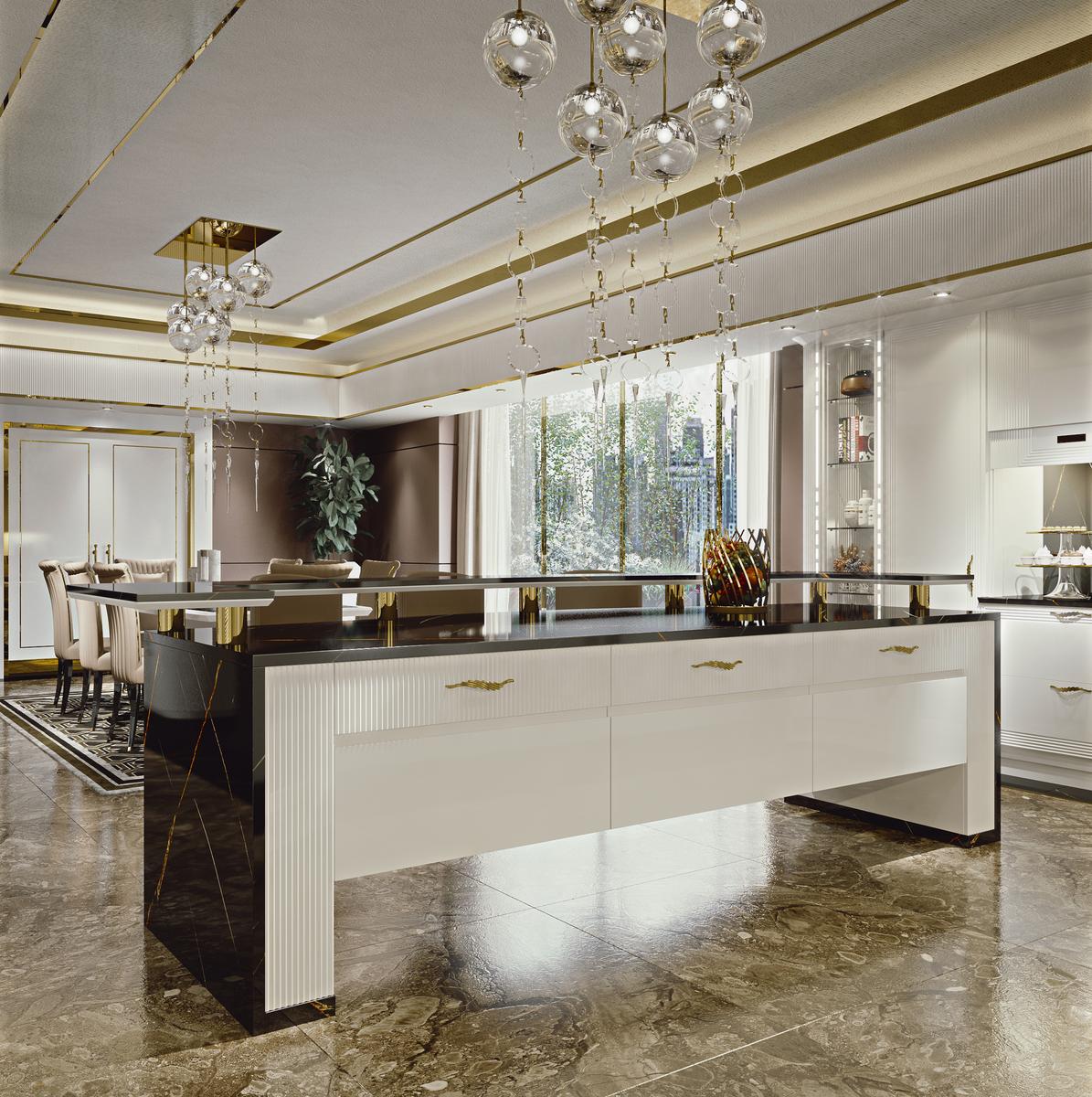 Lacquered kitchen with handles Brummel Diamond