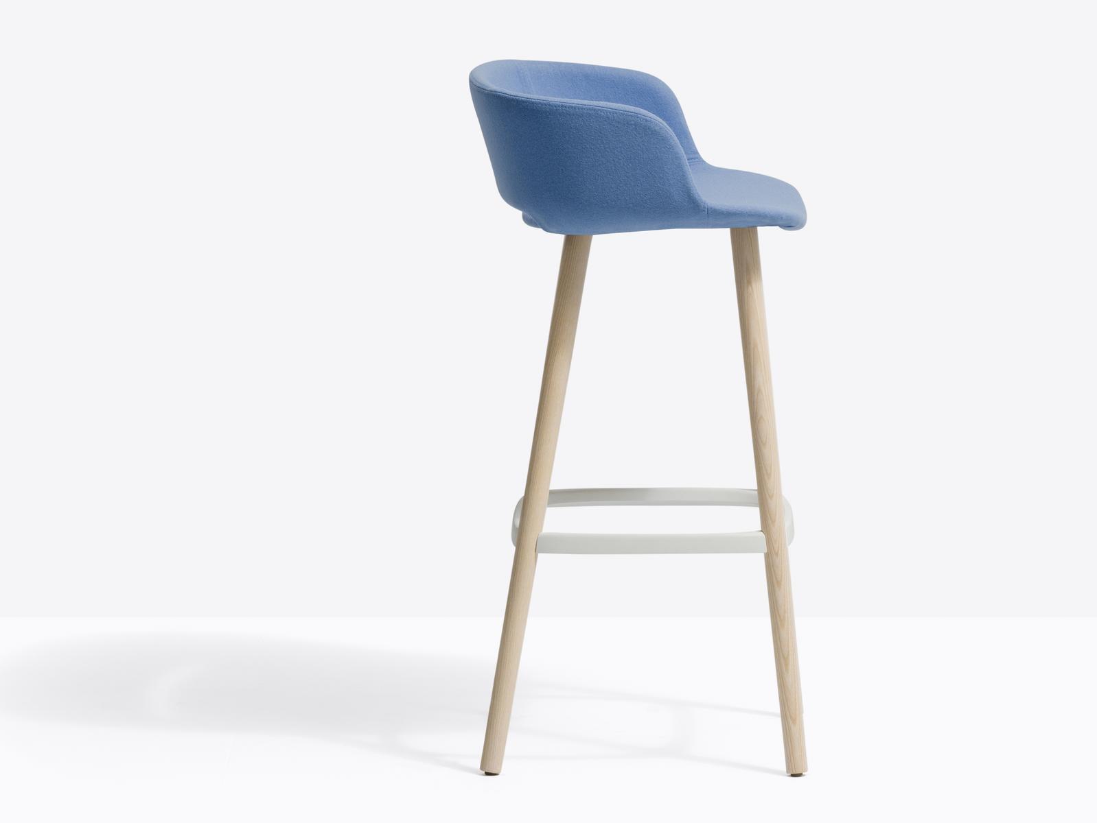 BABILA 2758/2 High upholstered fabric stool with back