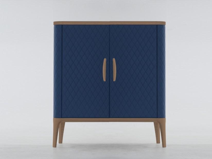 TIFFANY Leather highboard with doors