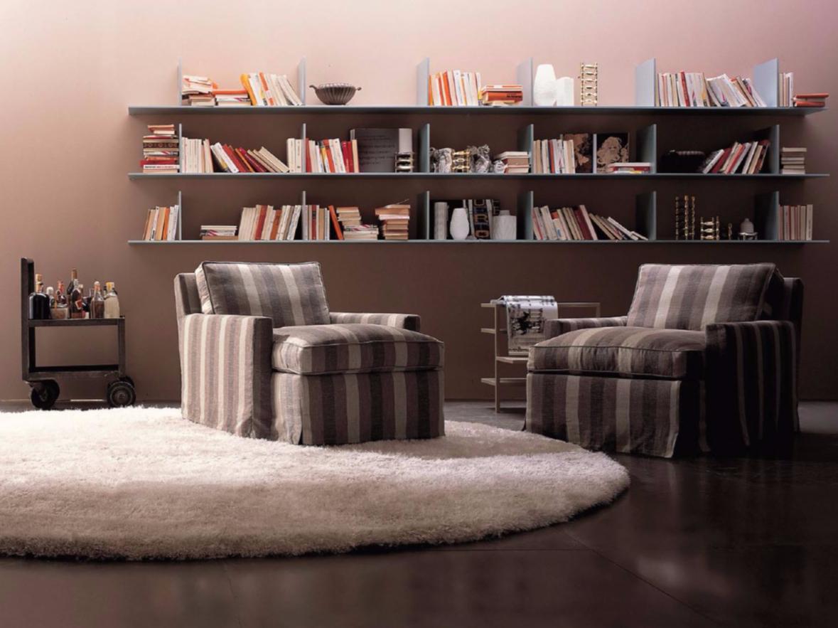 COUSY Contemporary style upholstered fabric armchair with armrests