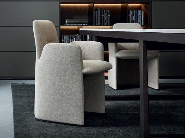 GUEST Upholstered fabric chair with armrests