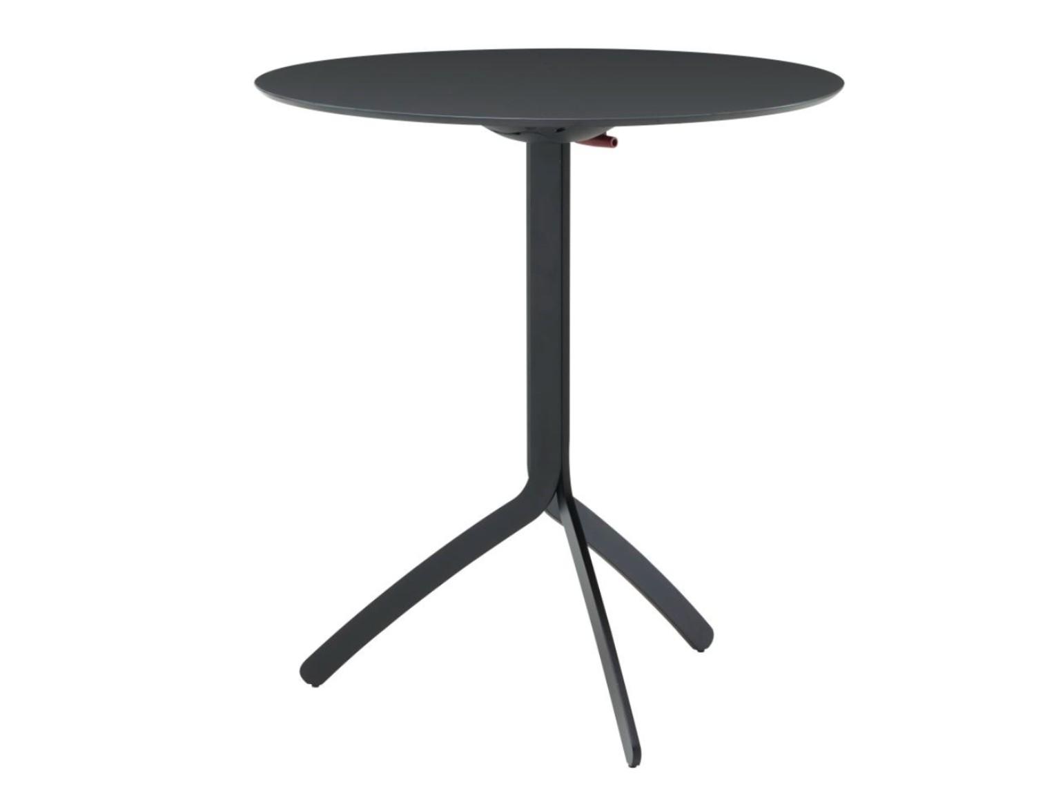 NOOMI Round drop-leaf steel and wood table