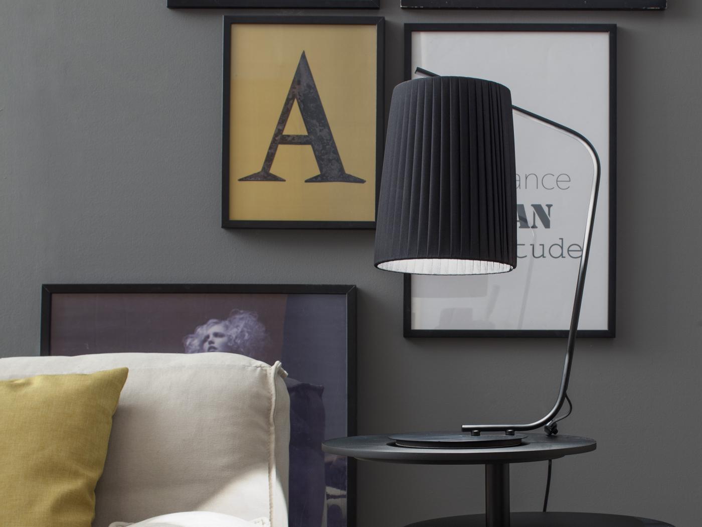 RIVALTO Fabric table lamp with fixed arm