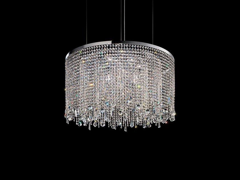 IMPERO & DECO VE 811 S12 RD Incandescent metal pendant lamp with crystals