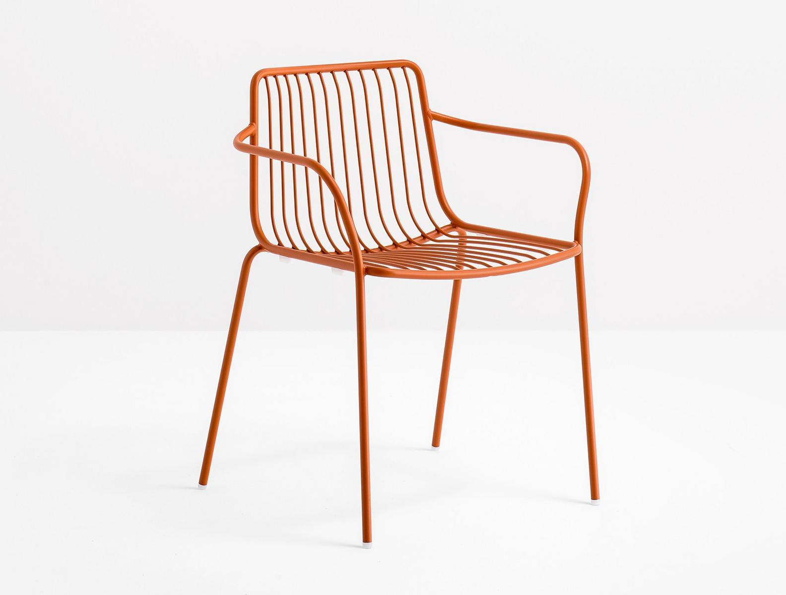 NOLITA 3655 Metal chair with armrests