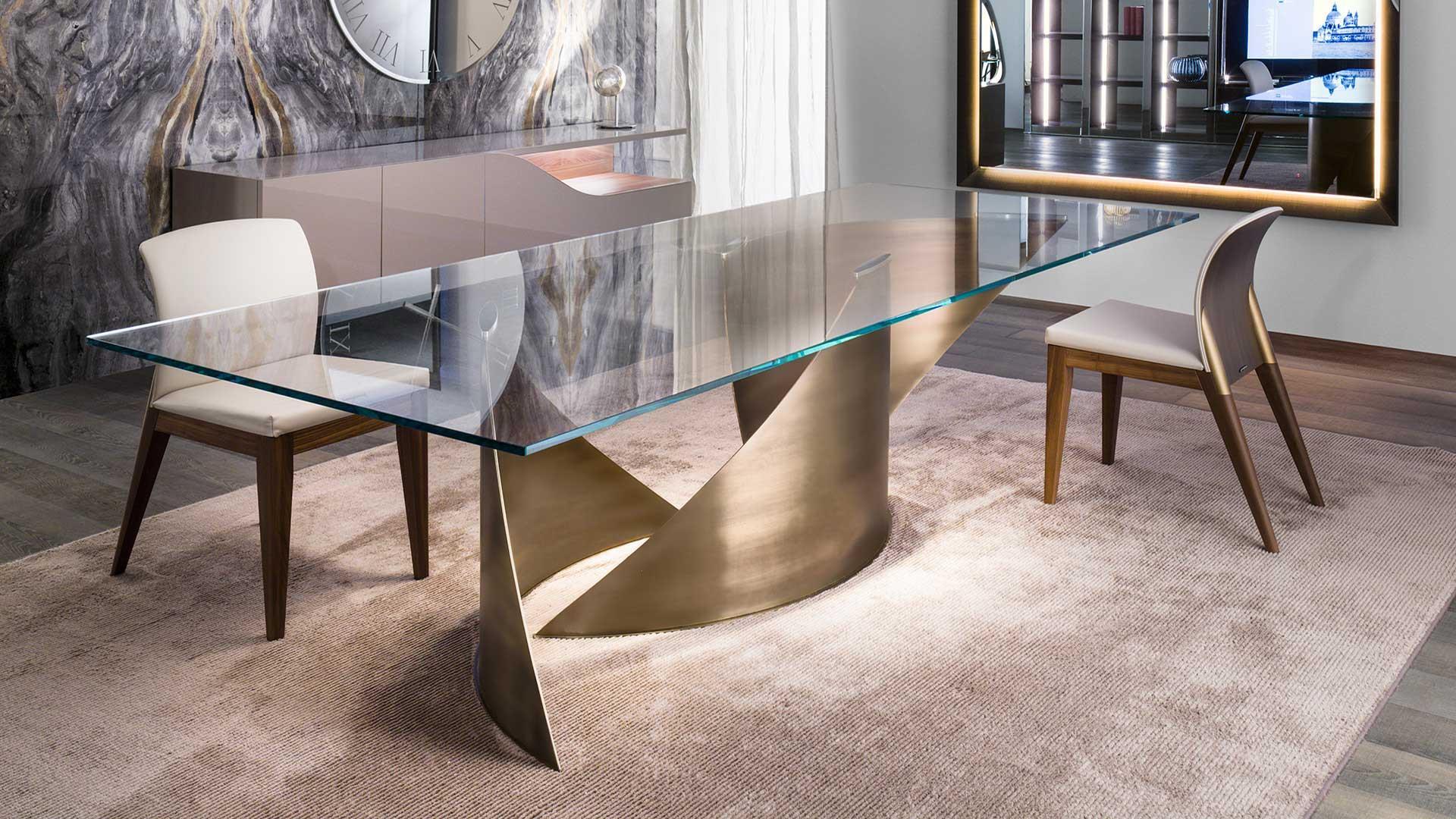 VELE Rectangular glass dining table