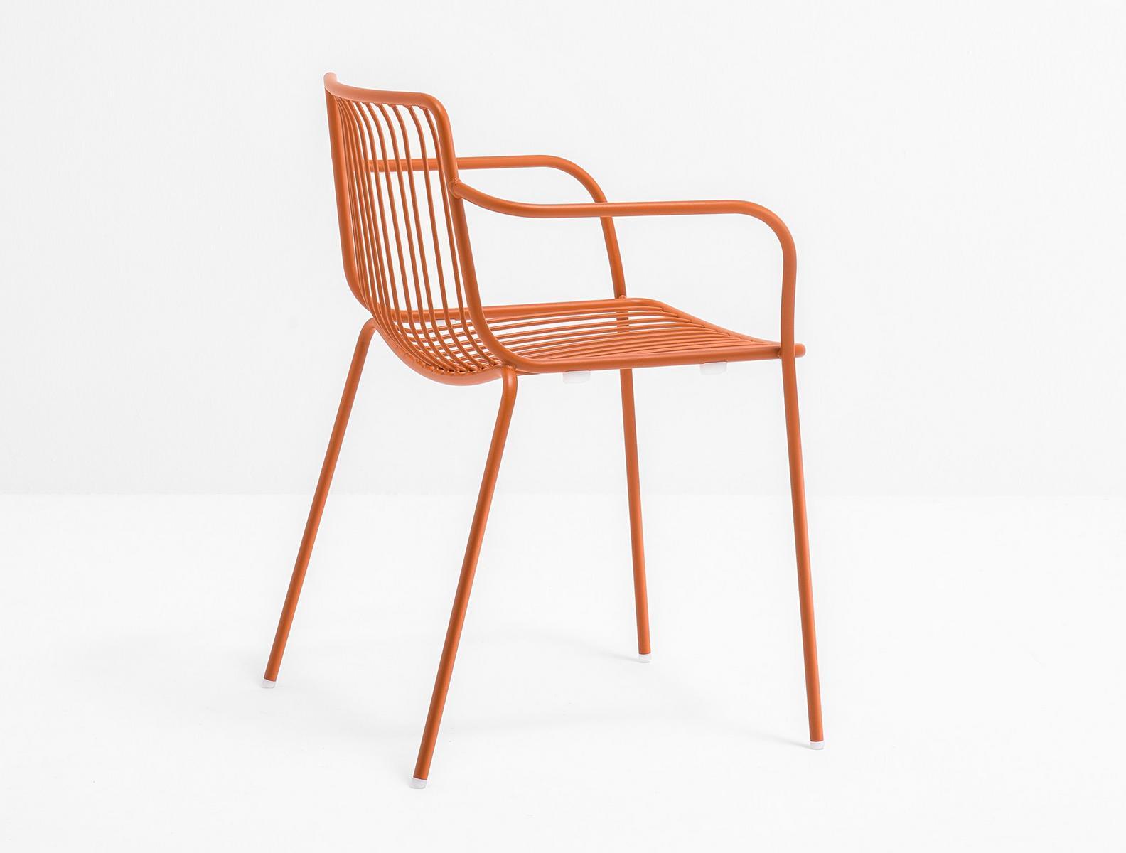 NOLITA 3655 Metal chair with armrests