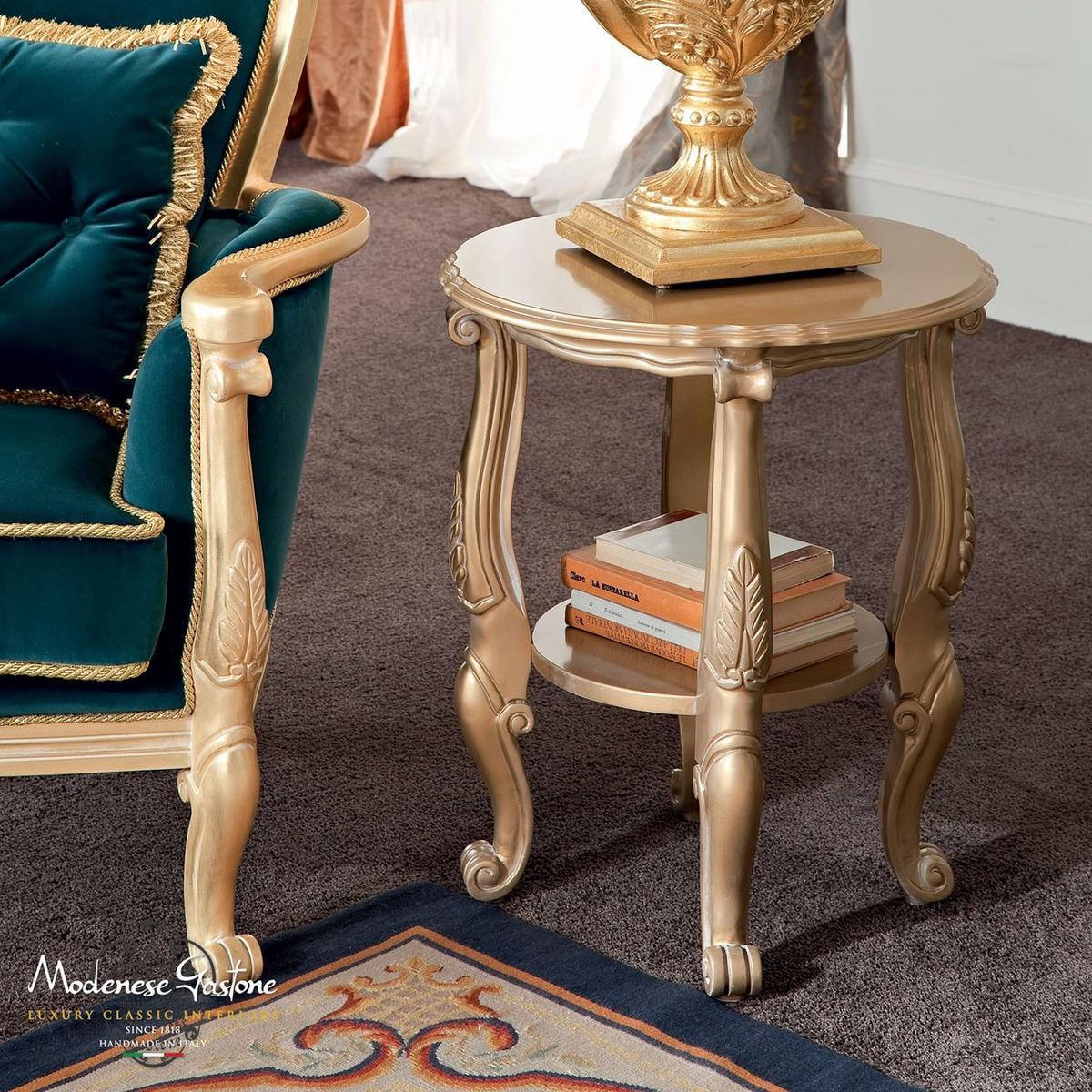 13648 Round side table with integrated magazine rack