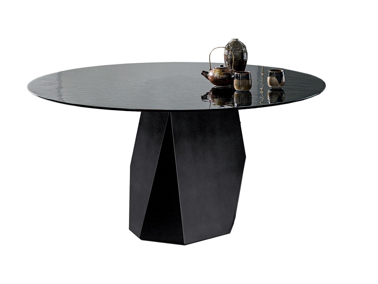 DEOD Round tempered glass table