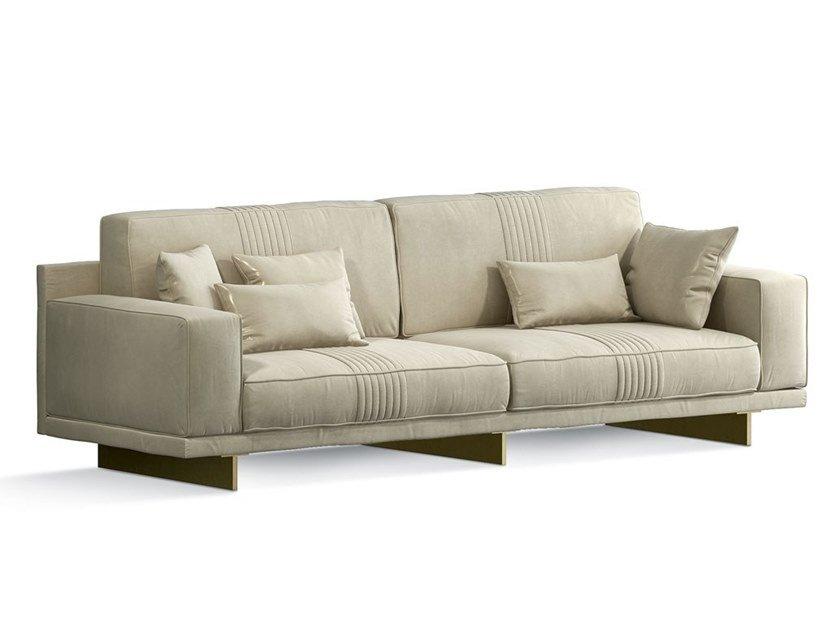 7344 Sled base 4 seater fabric sofa