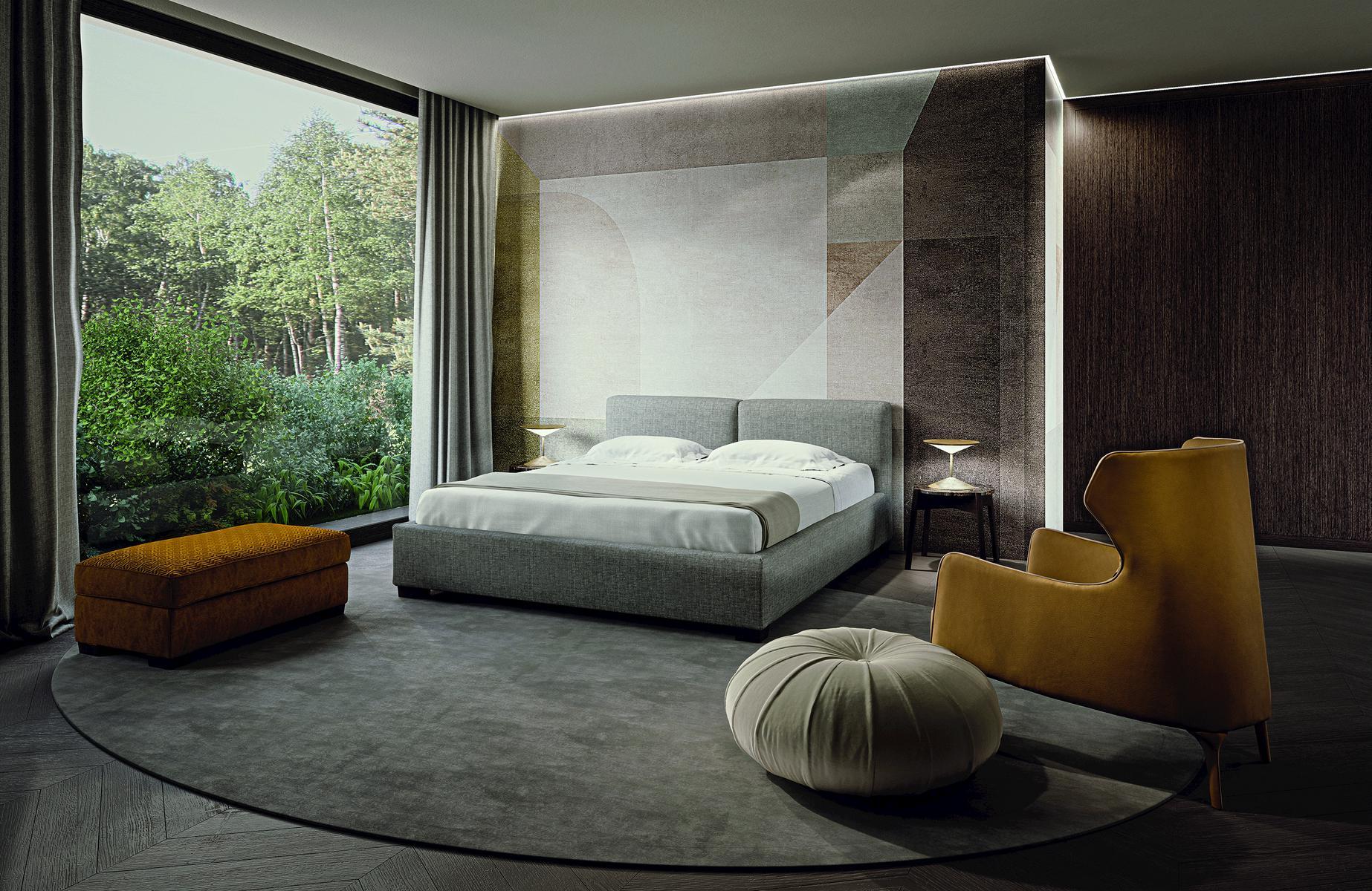 TIBERIO Fabric double bed