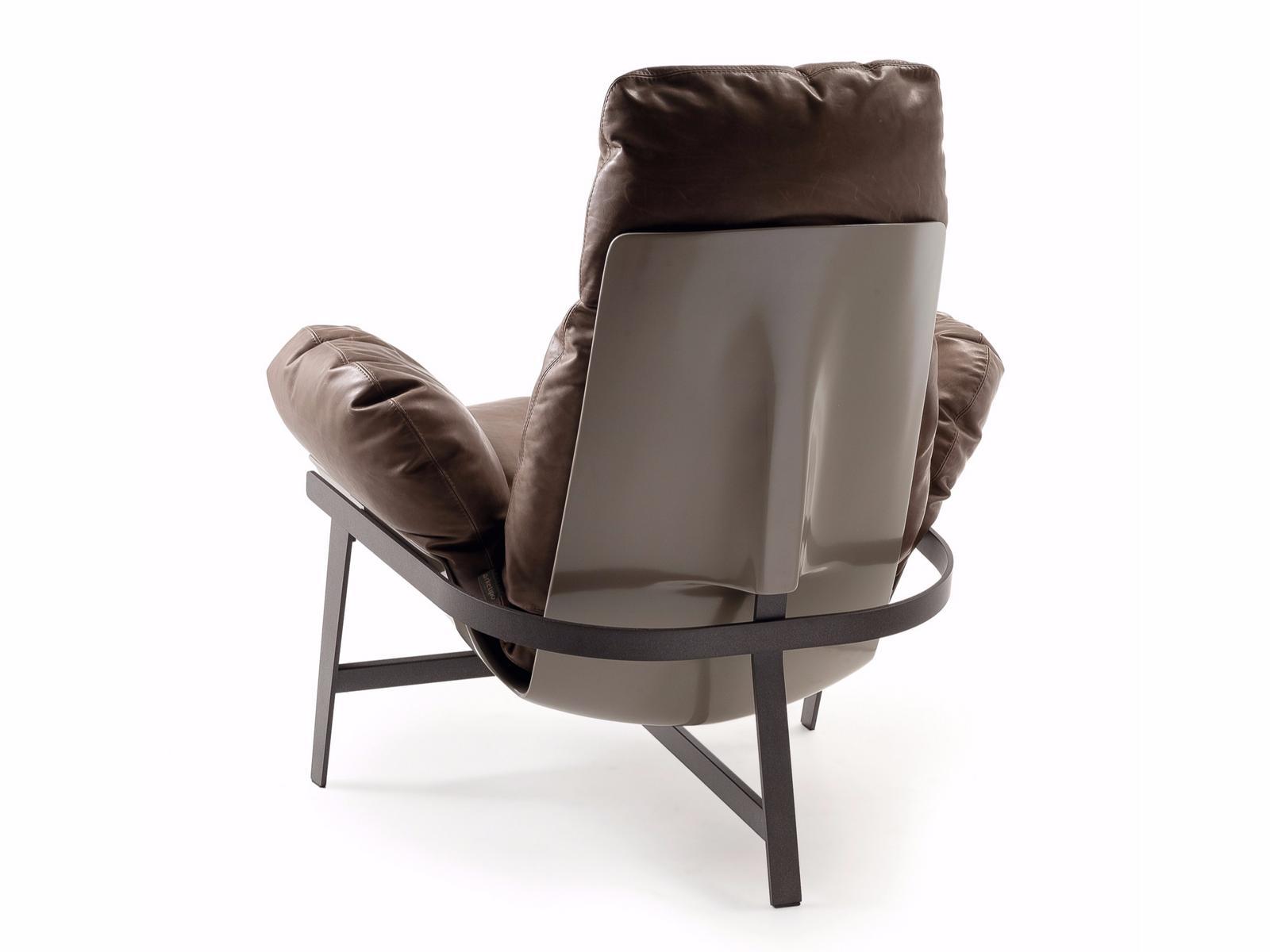 JUPITER LITE Leather armchair with armrests