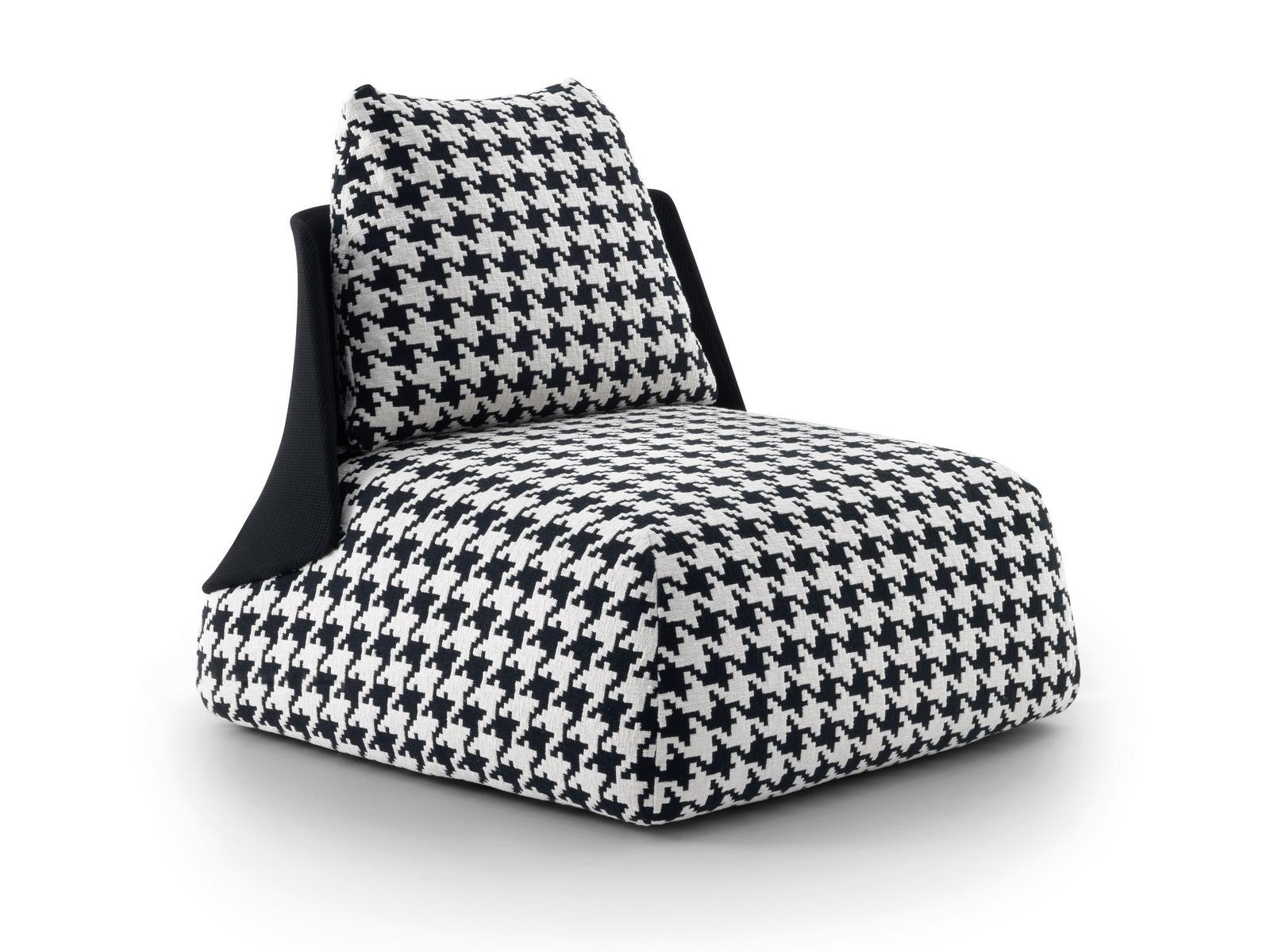 BUTTERFLY Upholstered fabric armchair with removable cover