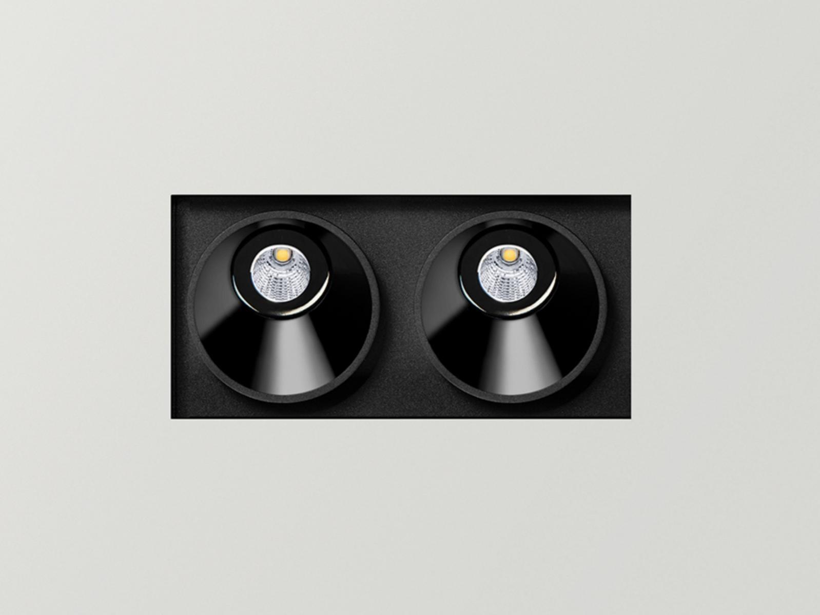 BLACK FOSTER ASYMMETRIC TRIMLESS 2 LED multiple recessed aluminium spotlight