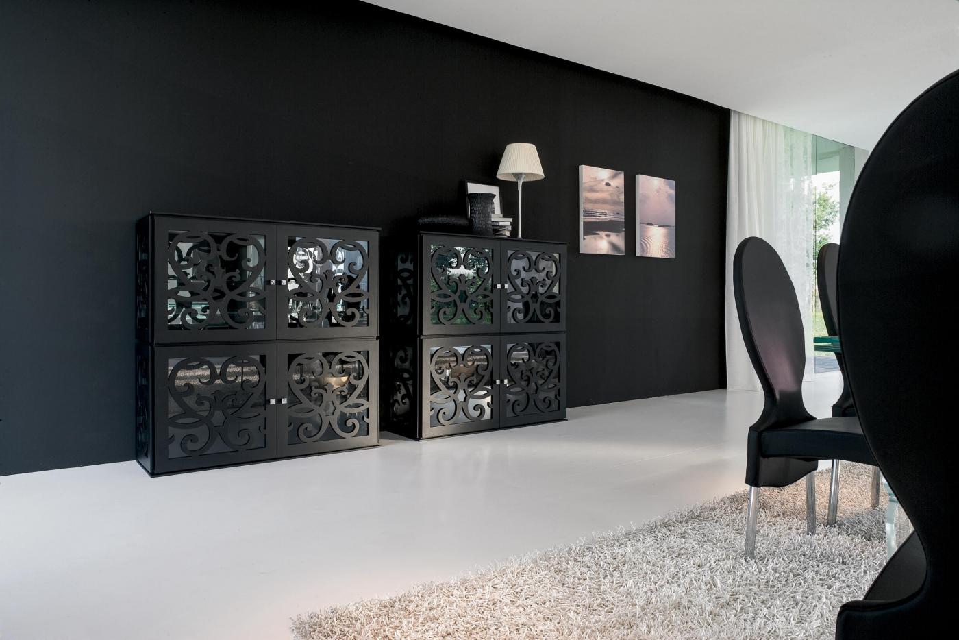 PARIS Wood and glass highboard
