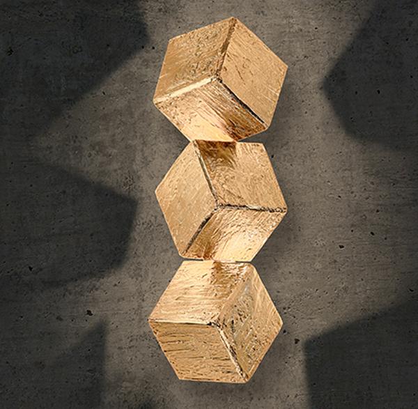 CUBIC SCONCES BIG Brass wall light