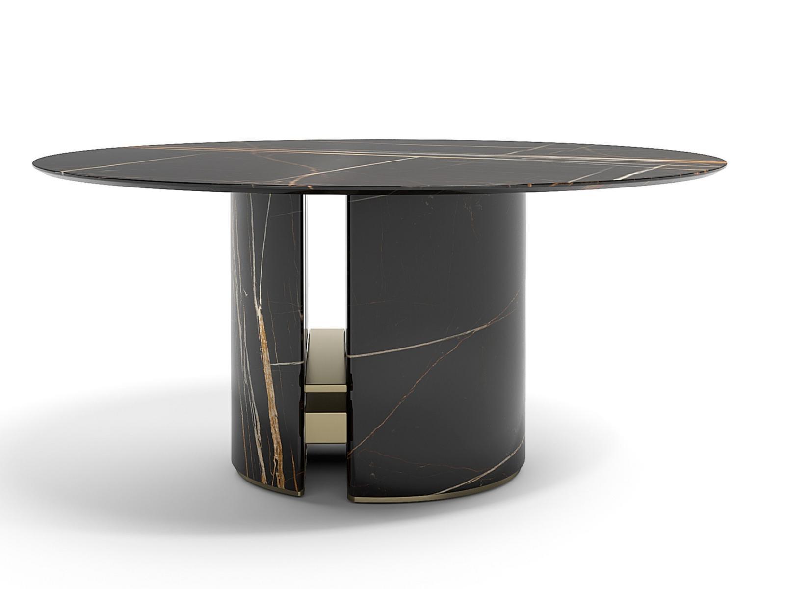 ERCOLE Round marble dining table