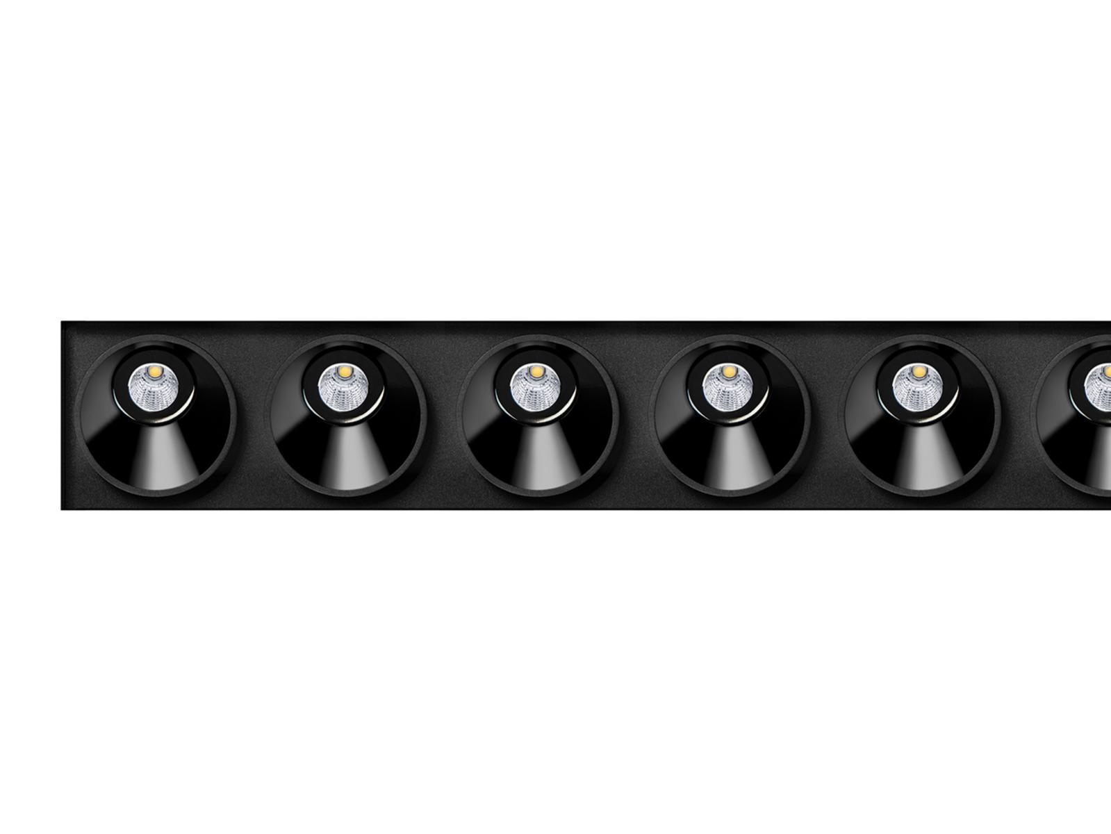 BLACK FOSTER ASYMMETRIC TRIMLESS 10 LED multiple recessed aluminium spotlight