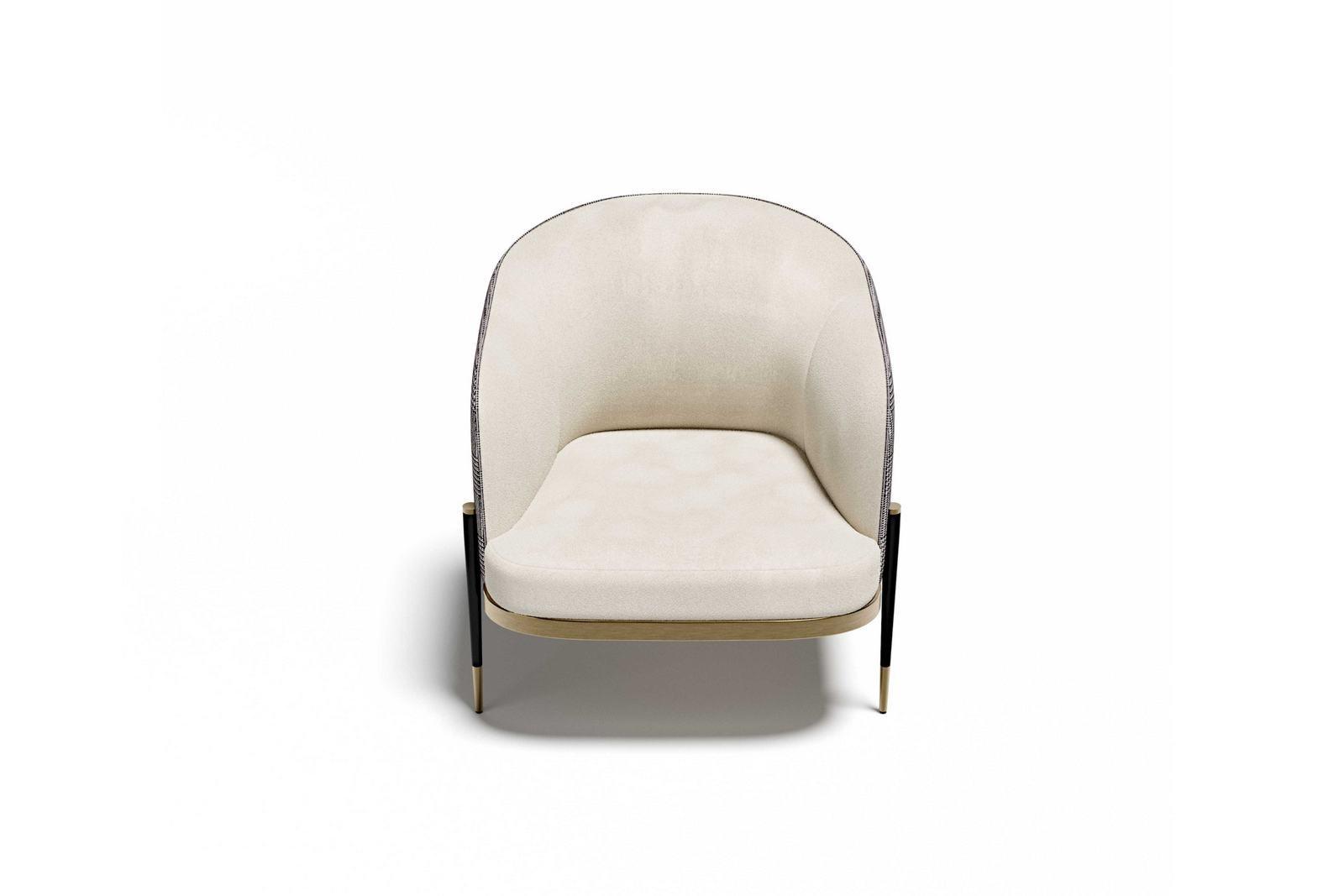 OXFORD Upholstered fabric armchair with armrests