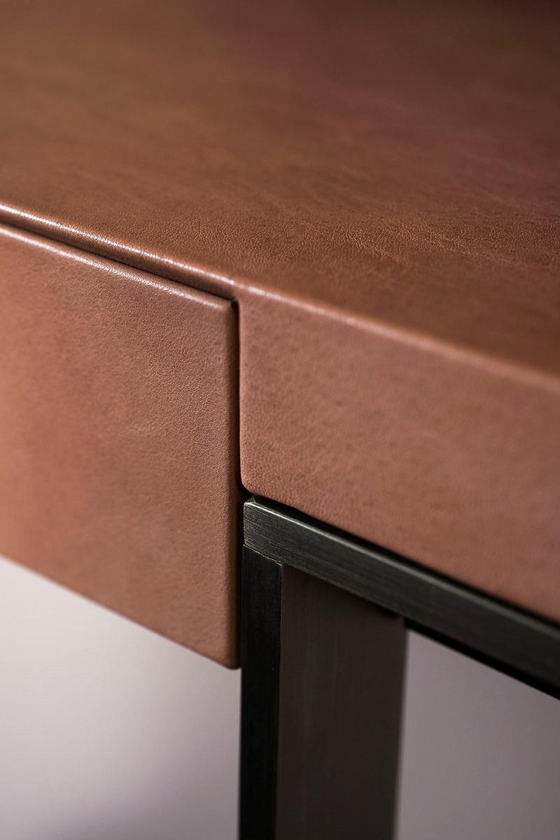 YVES Rectangular leather console table YVES Rectangular leather console table