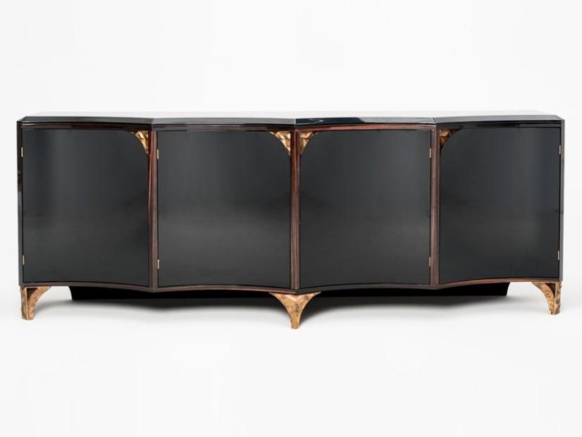 ERMES Wood veneer sideboard with doors