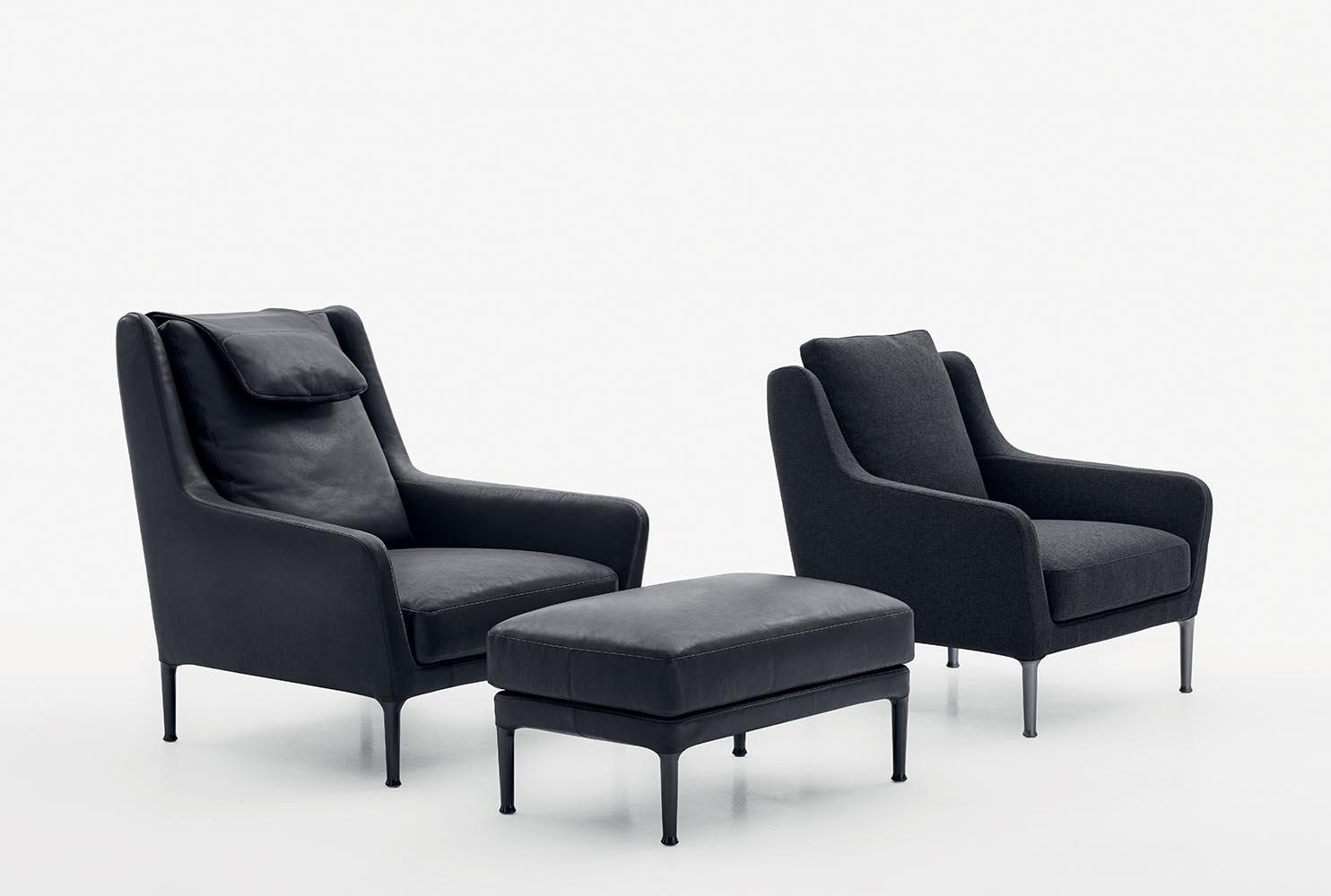 ÉDOUARD Upholstered armchair with headrest