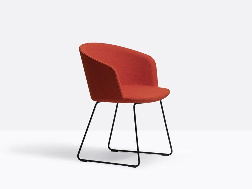 NYM SOFT 2857 Sled base fabric chair with armrests