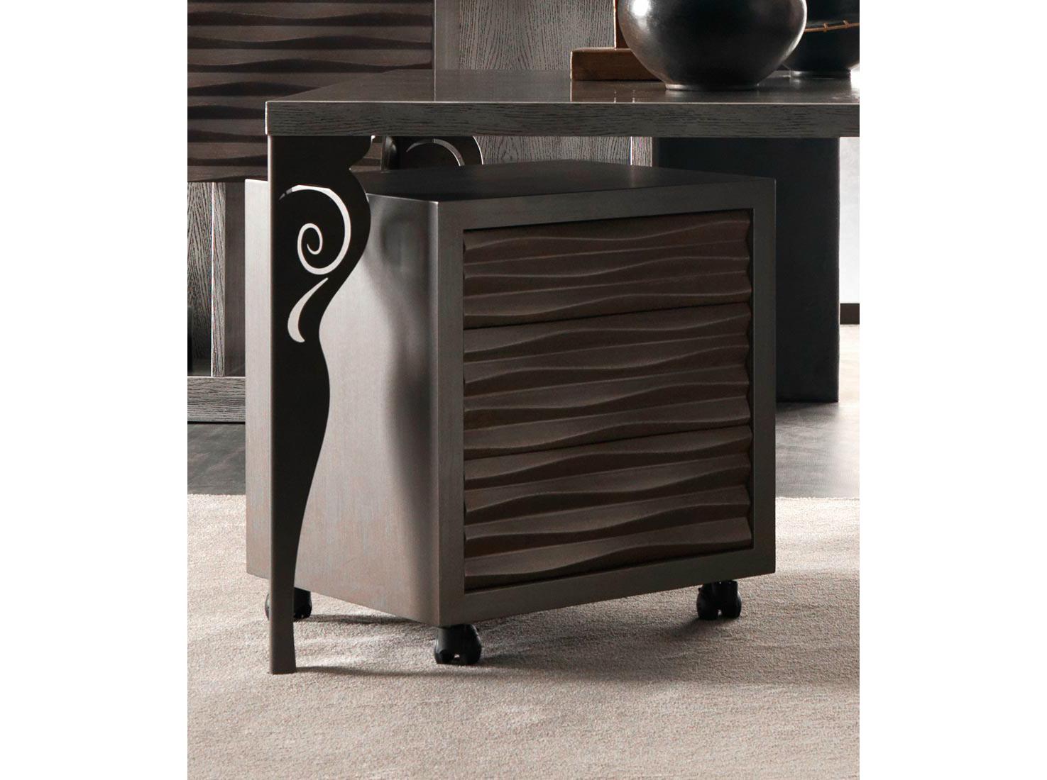 EBON Rectangular bedside table with castors