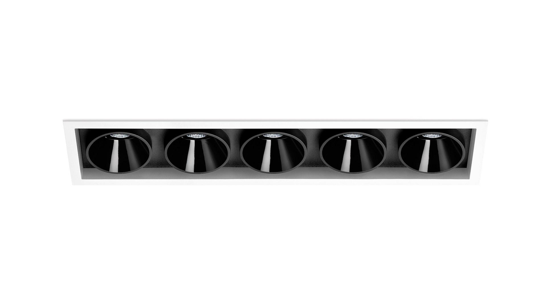 BLACK FOSTER ASYMMETRIC RECESSED 5 LED multiple recessed aluminium spotlight