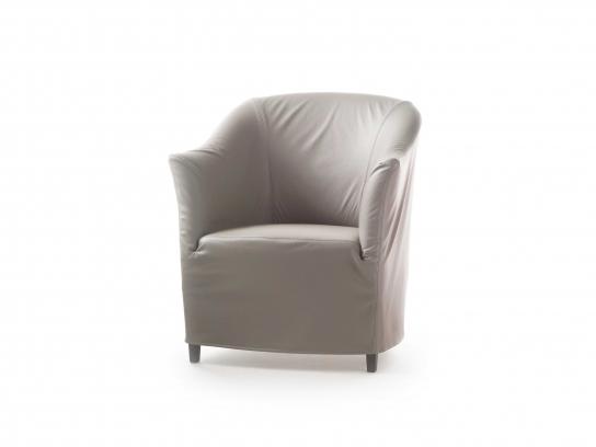 DORALICE Leather armchair with armrests