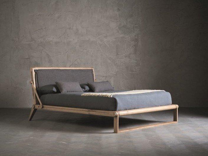 TECNO I Oak double bed with adjustable headrest