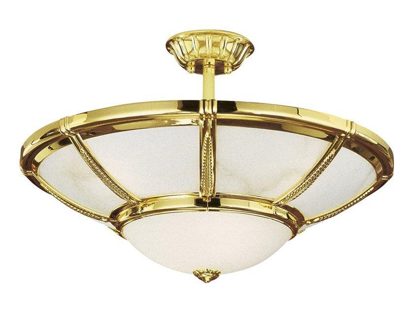 GIOTTO 1898/6-SF Gold plated semi flush with opal glass