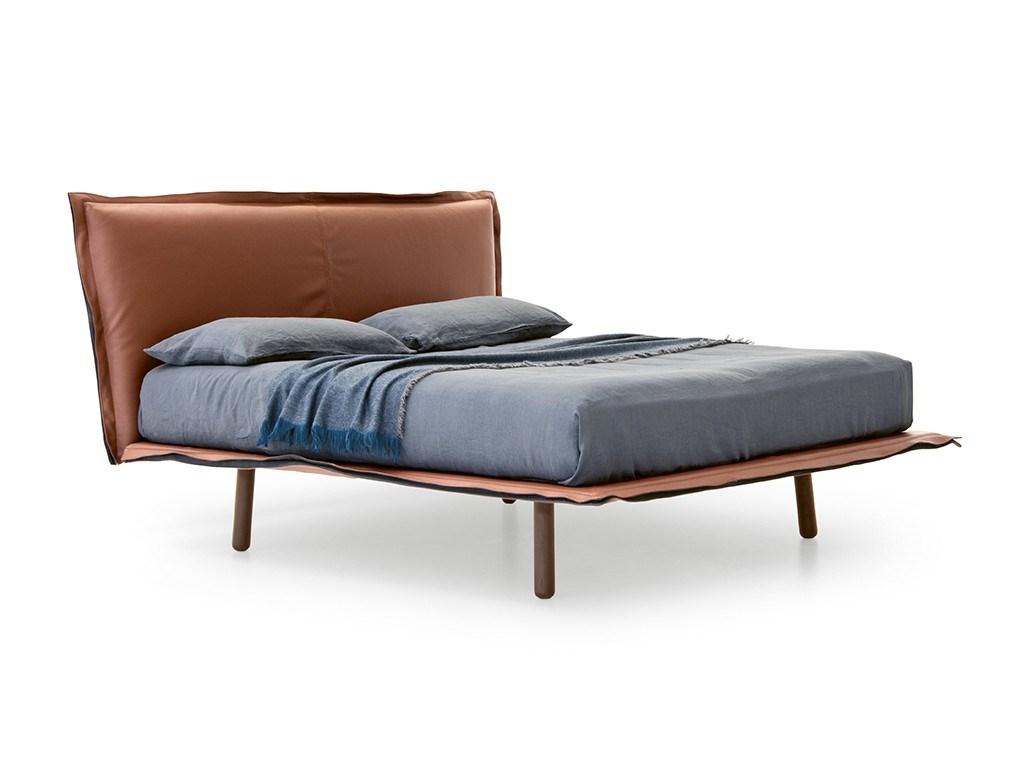 ALADINO Double bed with upholstered headboard