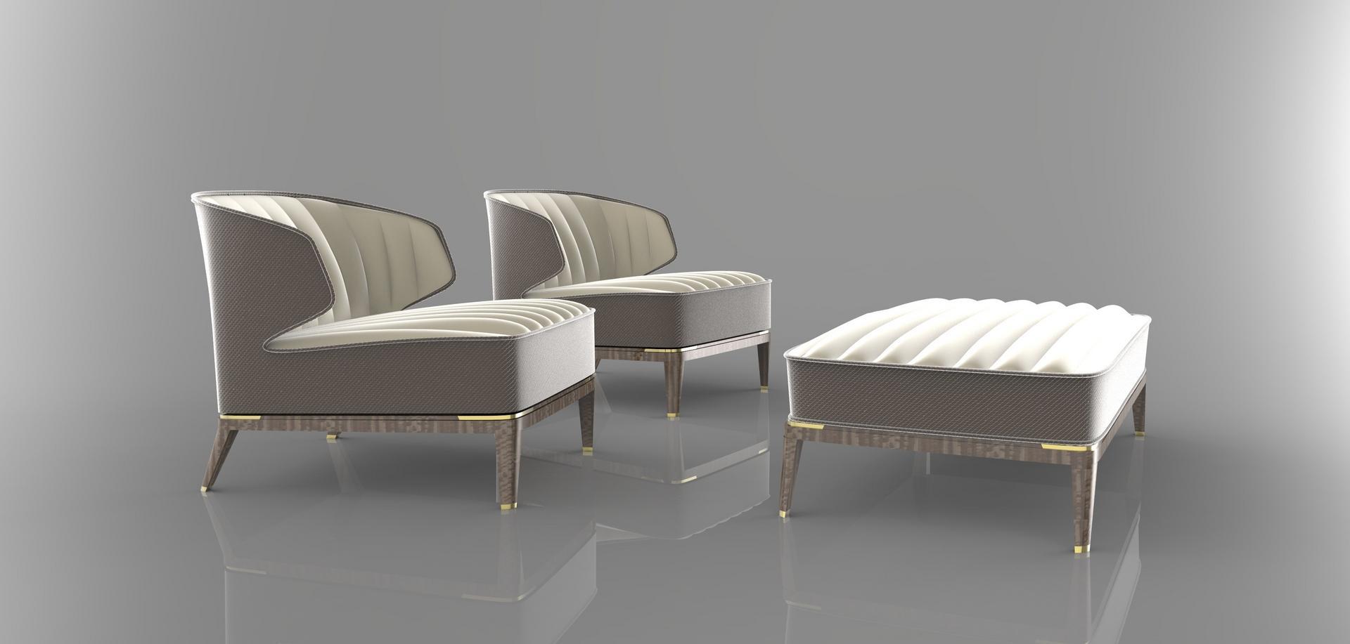 BLONDIE Upholstered fabric armchair