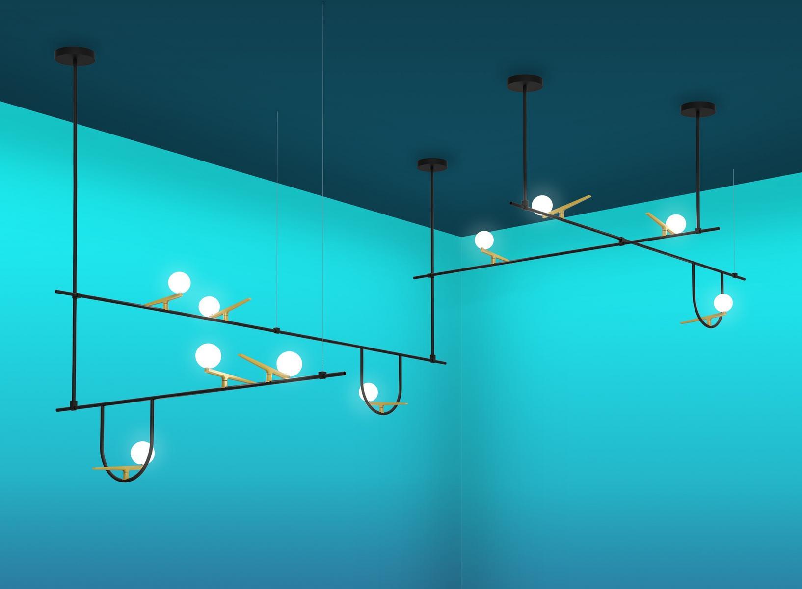 YANZI 1 LED direct light brass pendant lamp