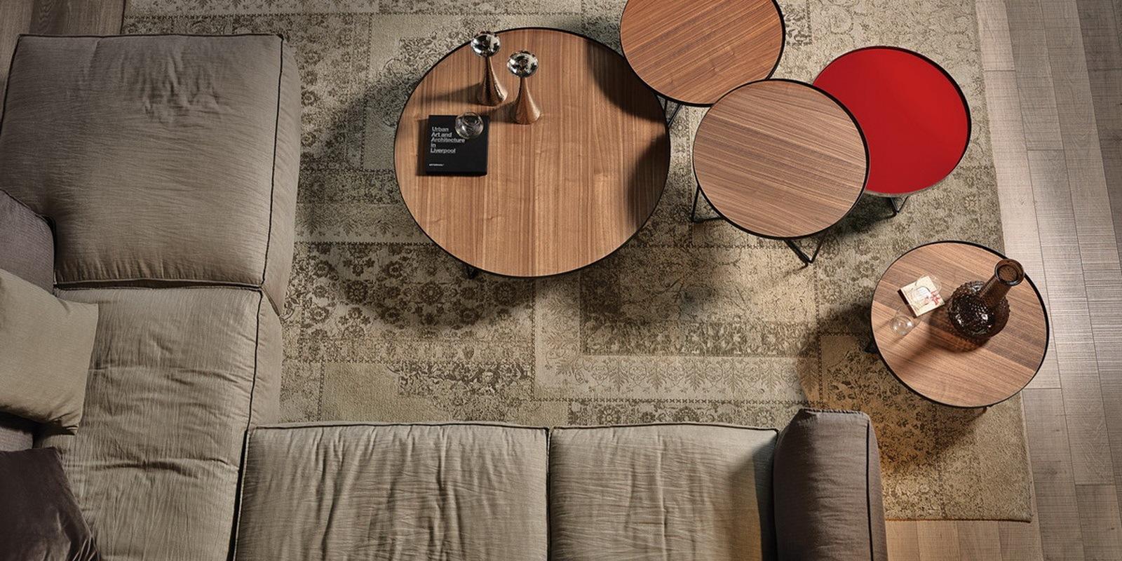 BILLY WOOD Round veneer coffee table