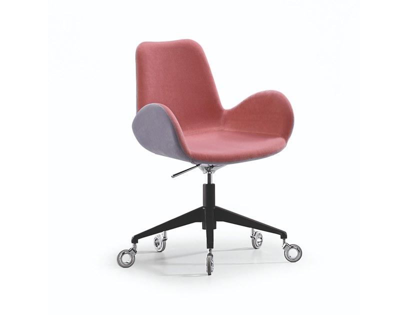 DALIA PB D Swivel fabric office chair with 5-Spoke base with castors