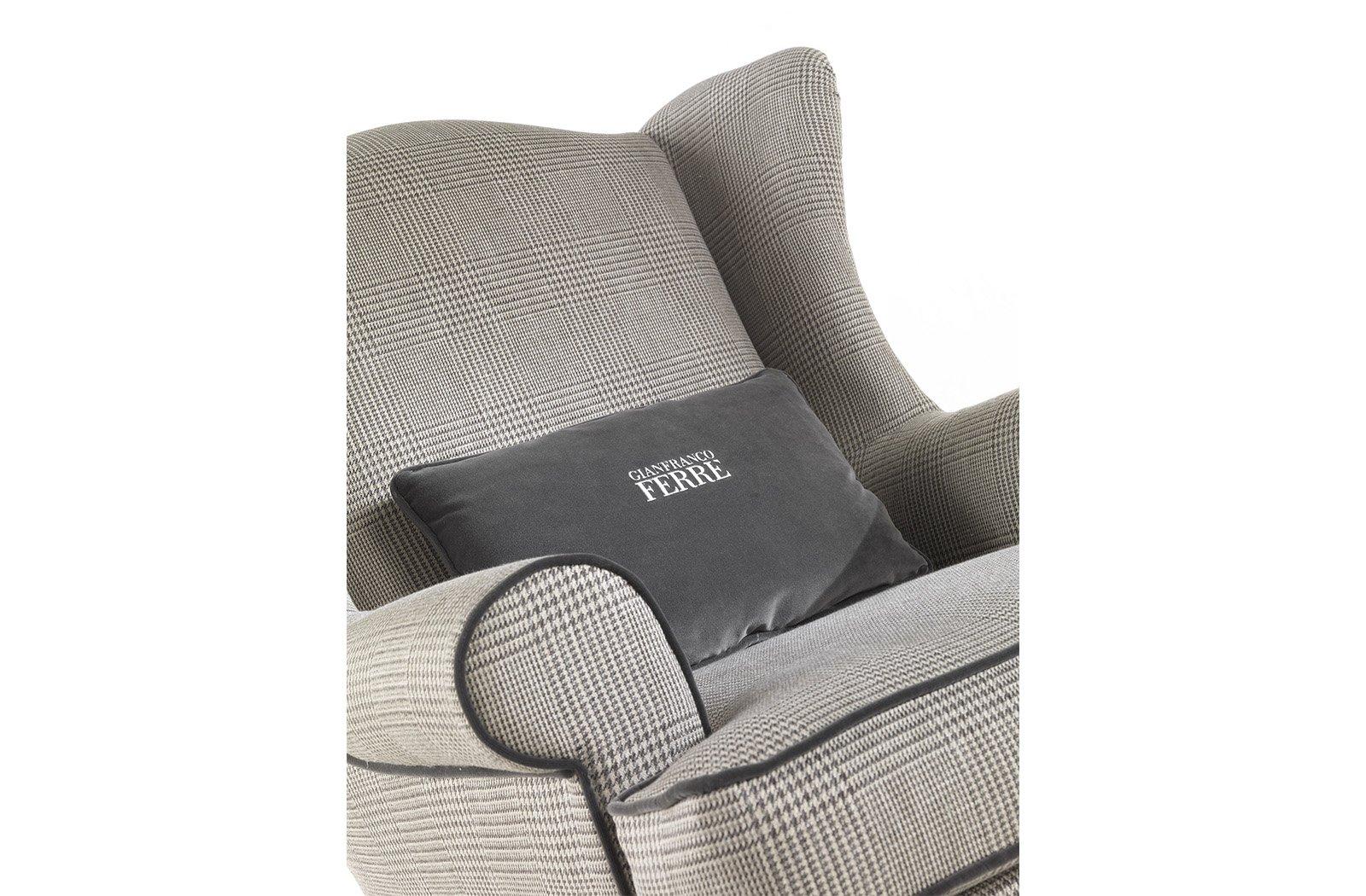 AYLA Bergere fabric armchair with armrests