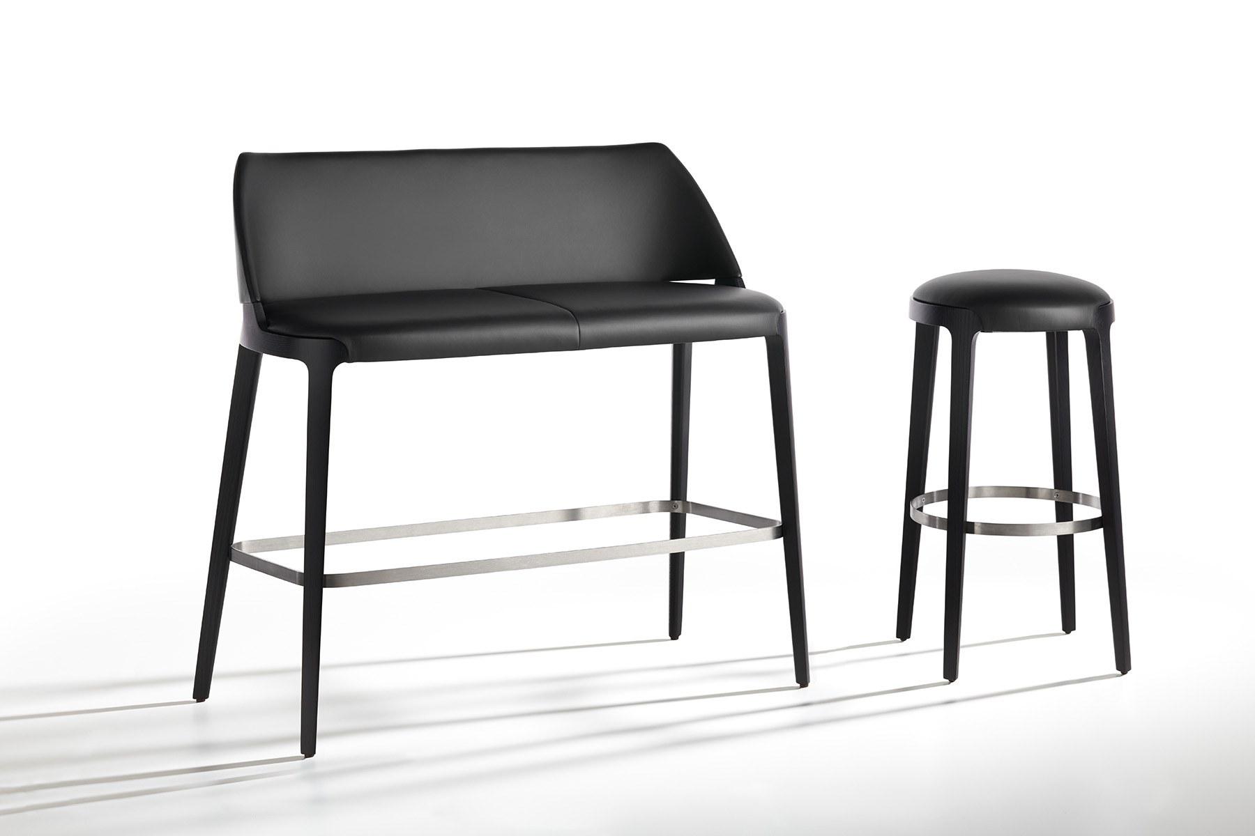 VELIS Upholstered stool with footrest VELIS Upholstered stool with footrest