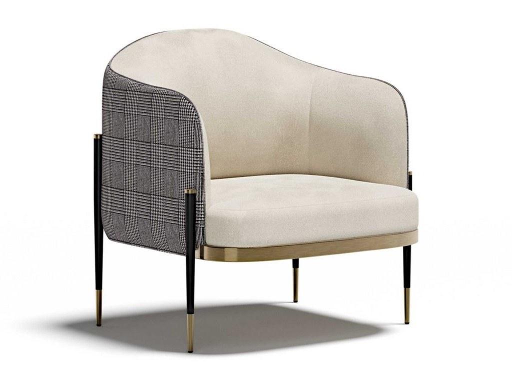 OXFORD Upholstered fabric armchair with armrests