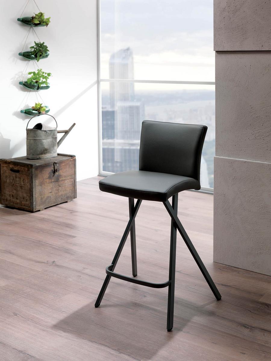 ETIENNE High upholstered leather stool