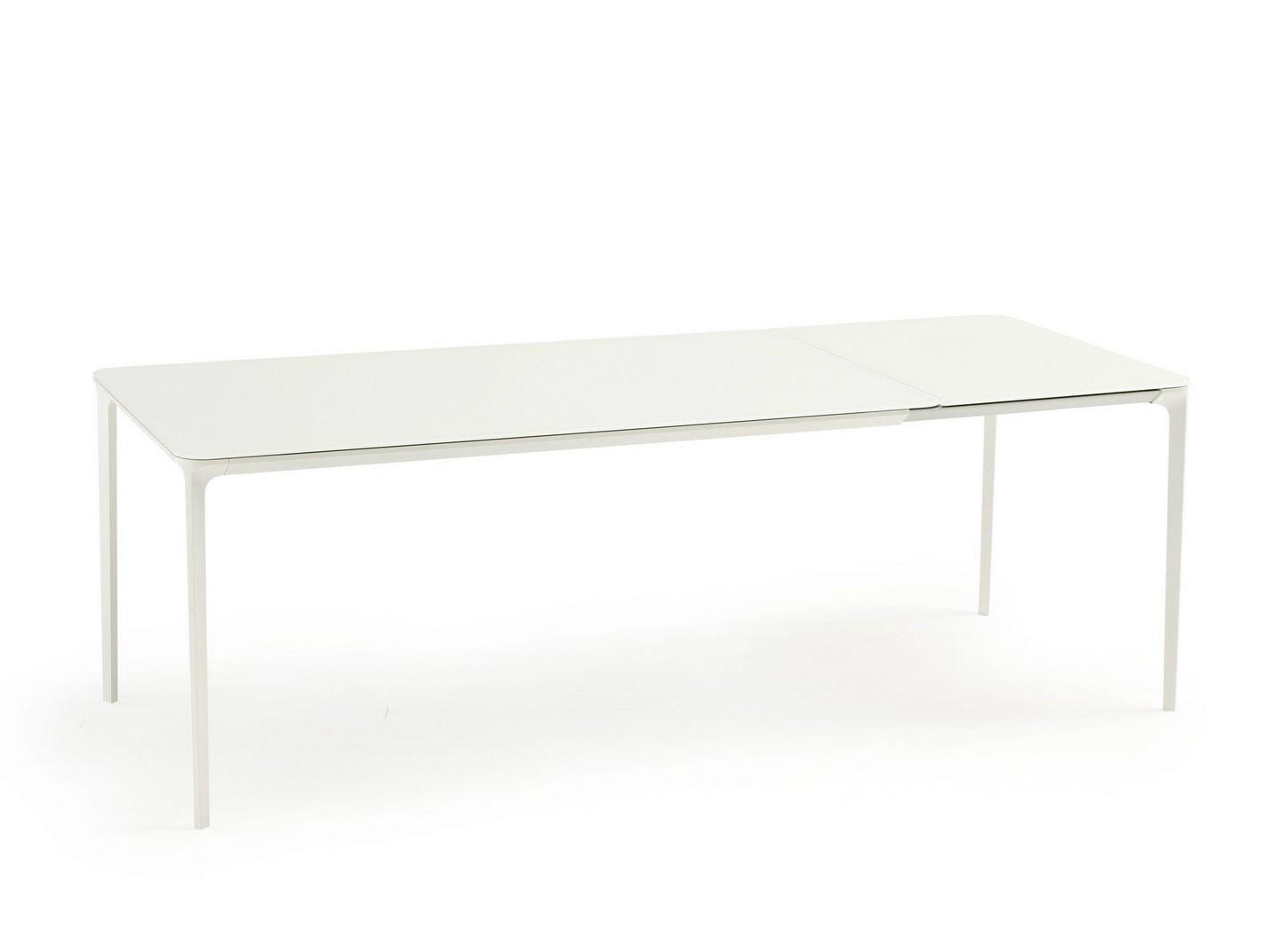 SLIM EXTENSIBLE Extending glass and aluminium table