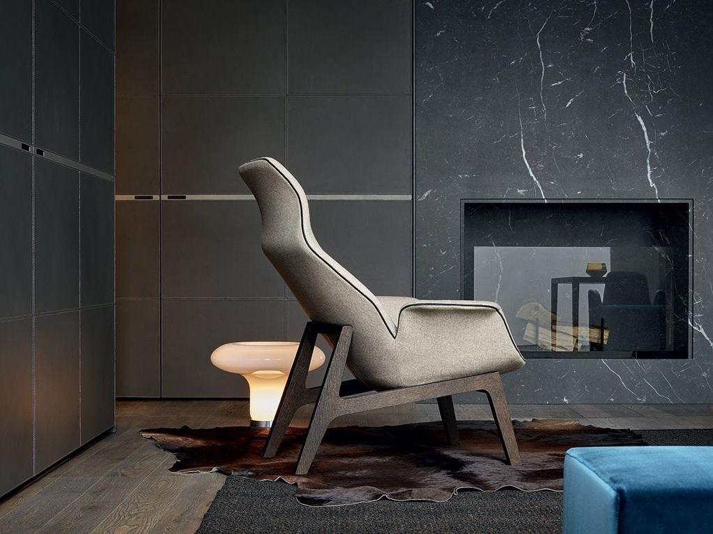 VENTURA LOUNGE Fabric armchair with headrest