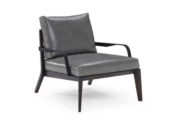 VIAGGIO Leather easy chair with armrests