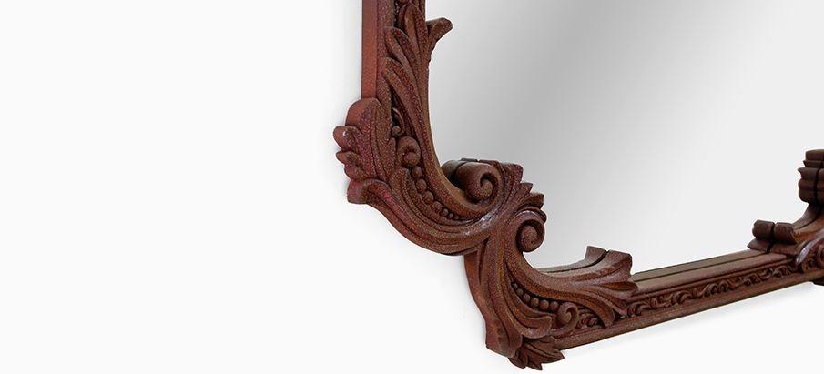 LOUIS XVI Rectangular wall-mounted framed mahogany mirror
