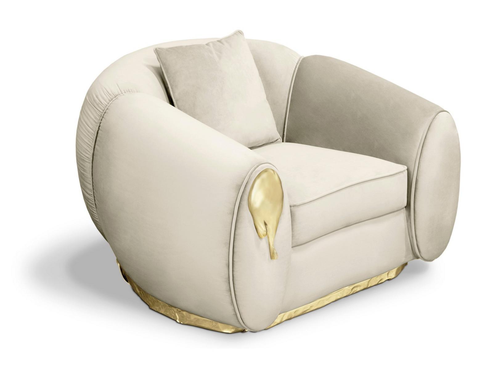 SOLEIL Fabric armchair with armrests