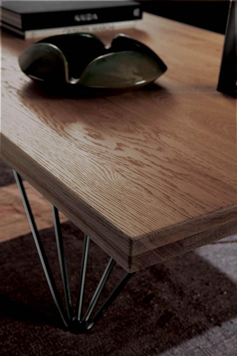 RADIUS Height-adjustable wooden coffee table with integrated magazine rack